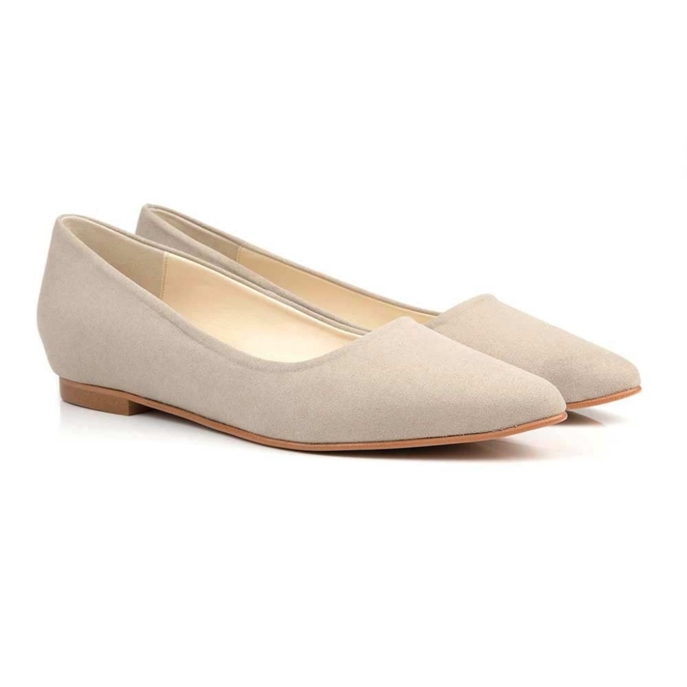 Beyond Skin Shelley Stone Faux Suede Flats